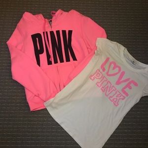 VS Pink bundle of hoodie and top